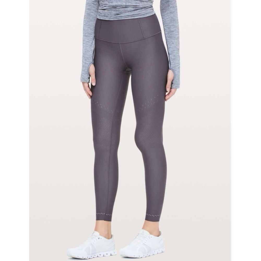 lululemon athletica High-Waist Perforated Leggings in Deep Plum